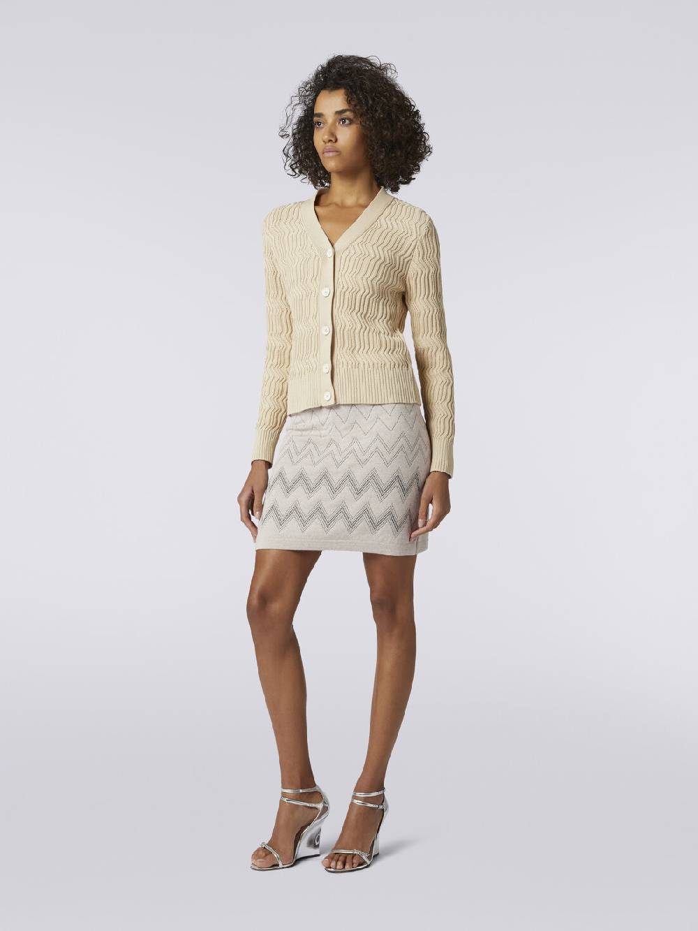 Missoni Minigonna in lana e viscosa zig zag con lurex Nuova