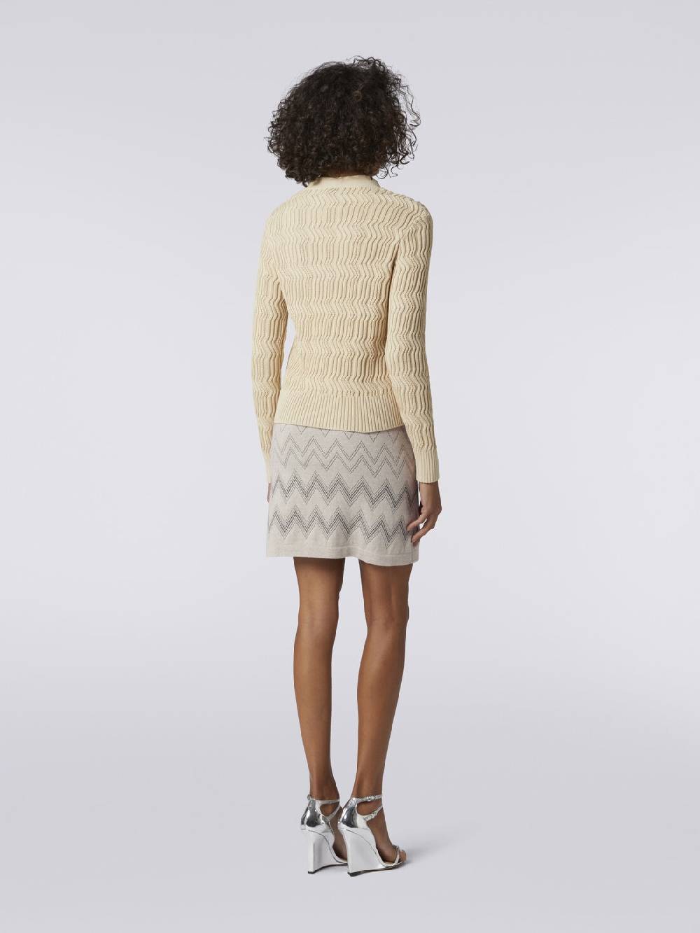 Missoni Minigonna in lana e viscosa zig zag con lurex Nuova