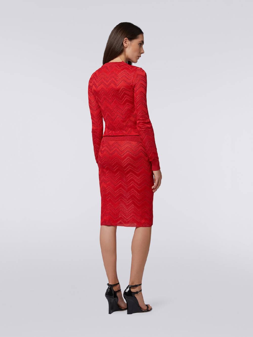 Missoni Gonna longuette in maglia zig zag con lurex 2025