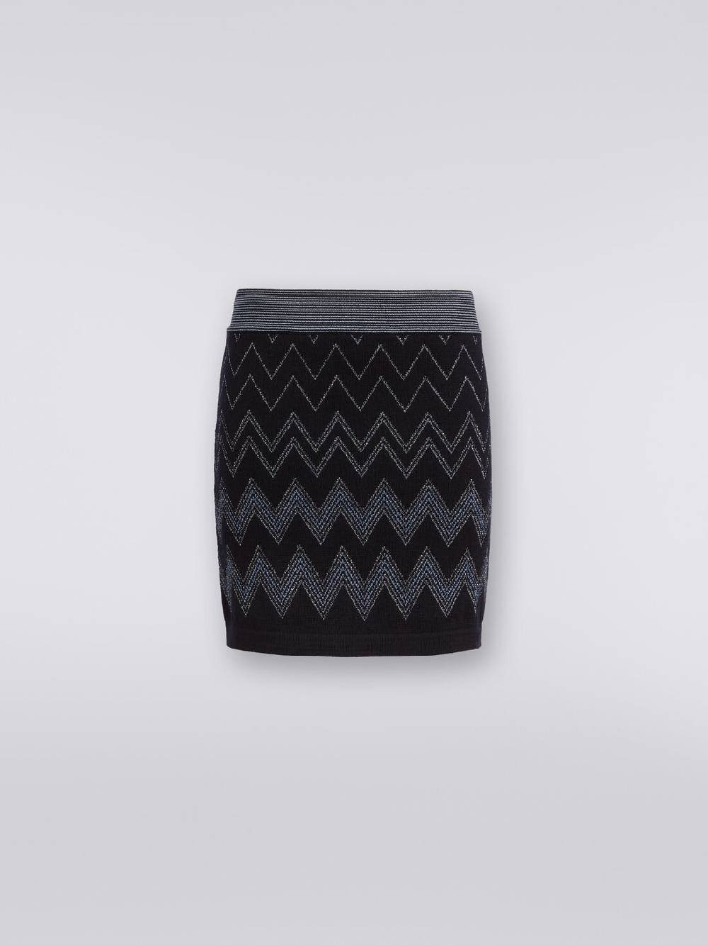 Missoni Minigonna in lana e viscosa zig zag con lurex Italy