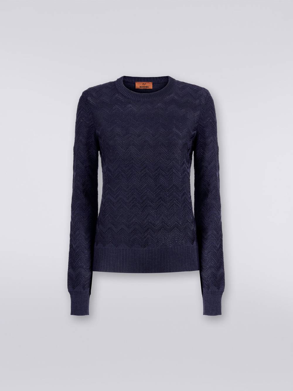 Missoni Pullover girocollo in viscosa e lana chevron Italia