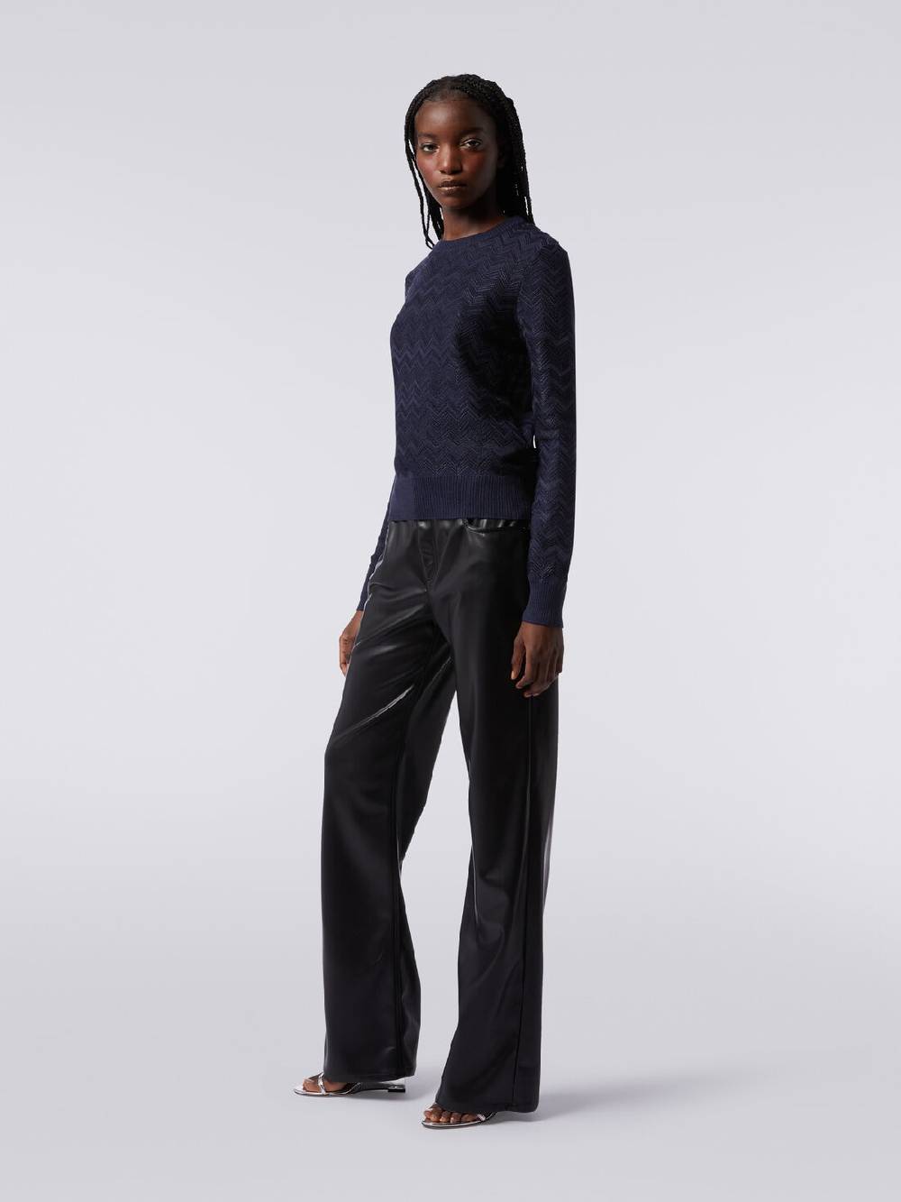 Missoni Pullover girocollo in viscosa e lana chevron Italia