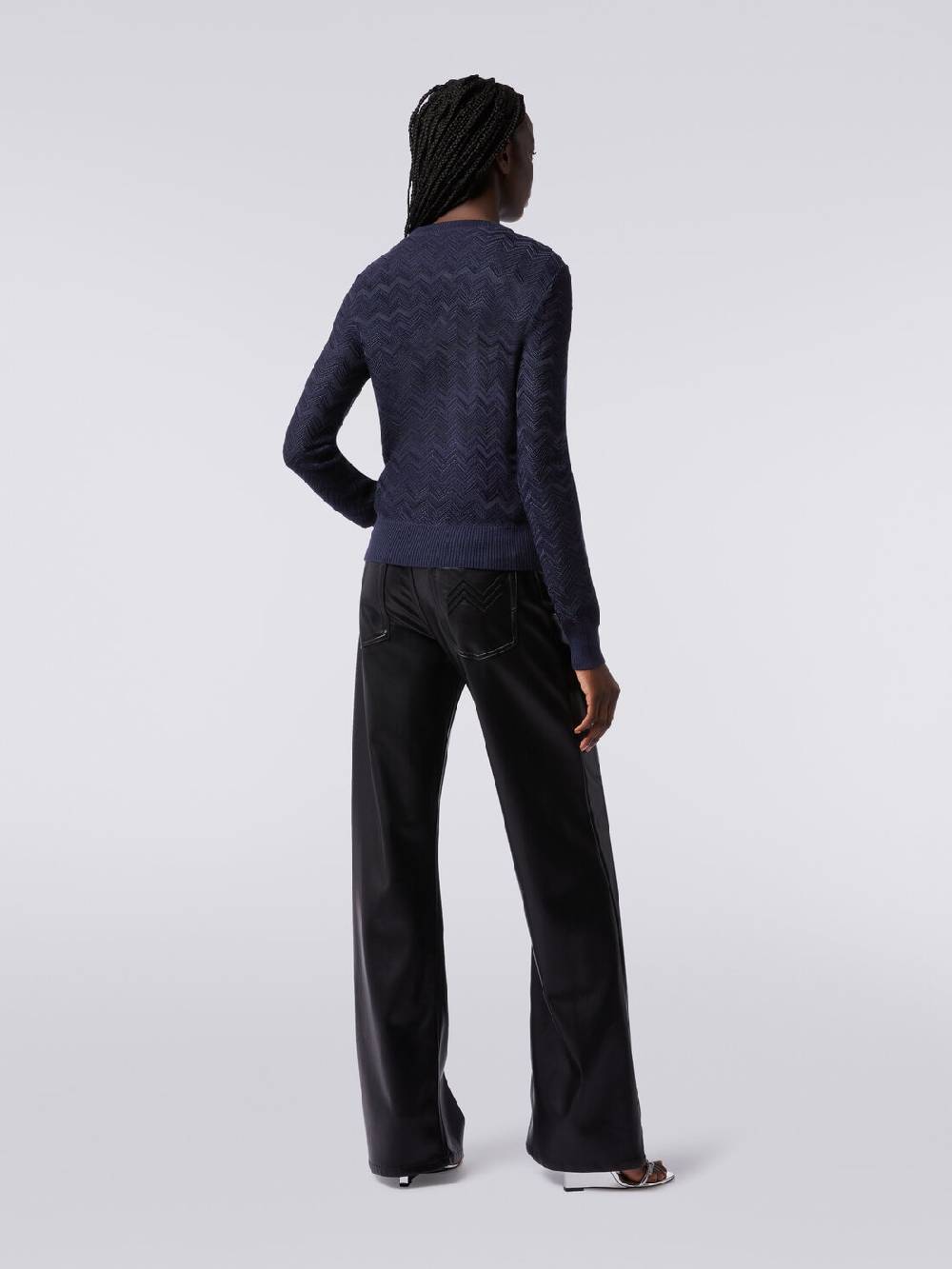 Missoni Pullover girocollo in viscosa e lana chevron Italia