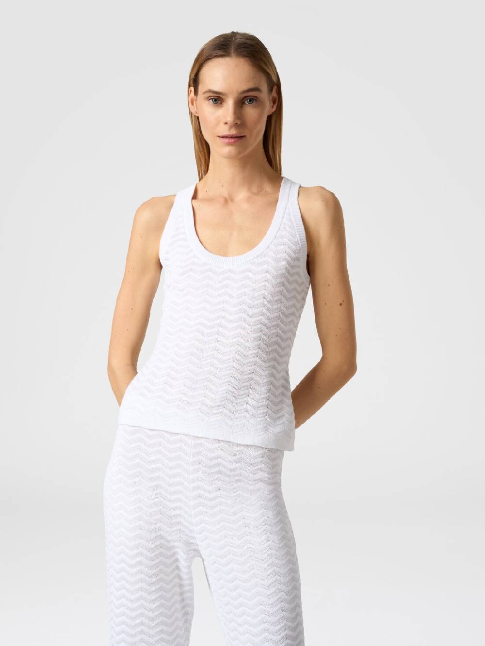 Missoni Canottiera in maglia di viscosa e cotone chevron In Linea