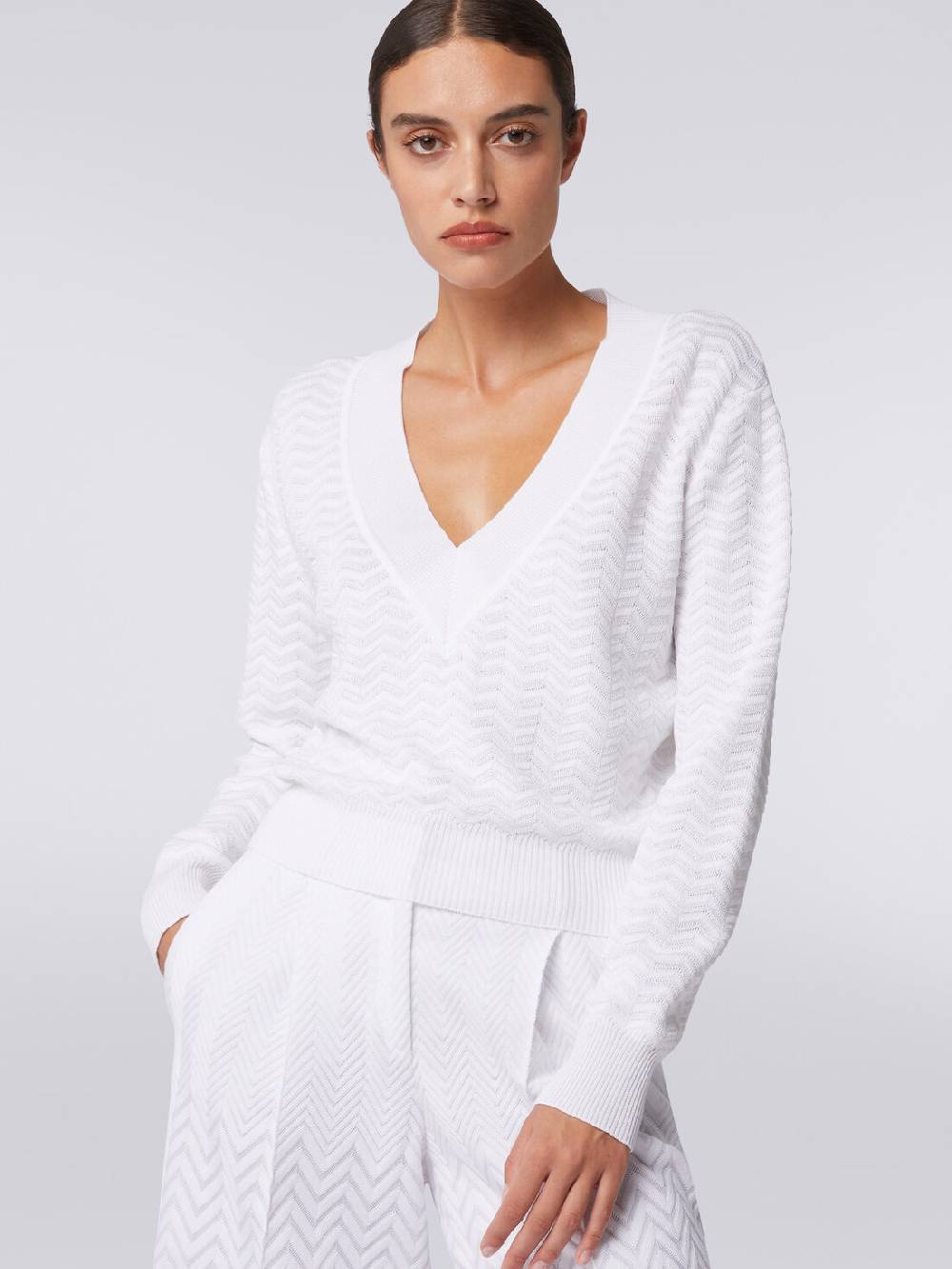 Missoni Pullover con scollatura a V in maglia zig zag Qualità