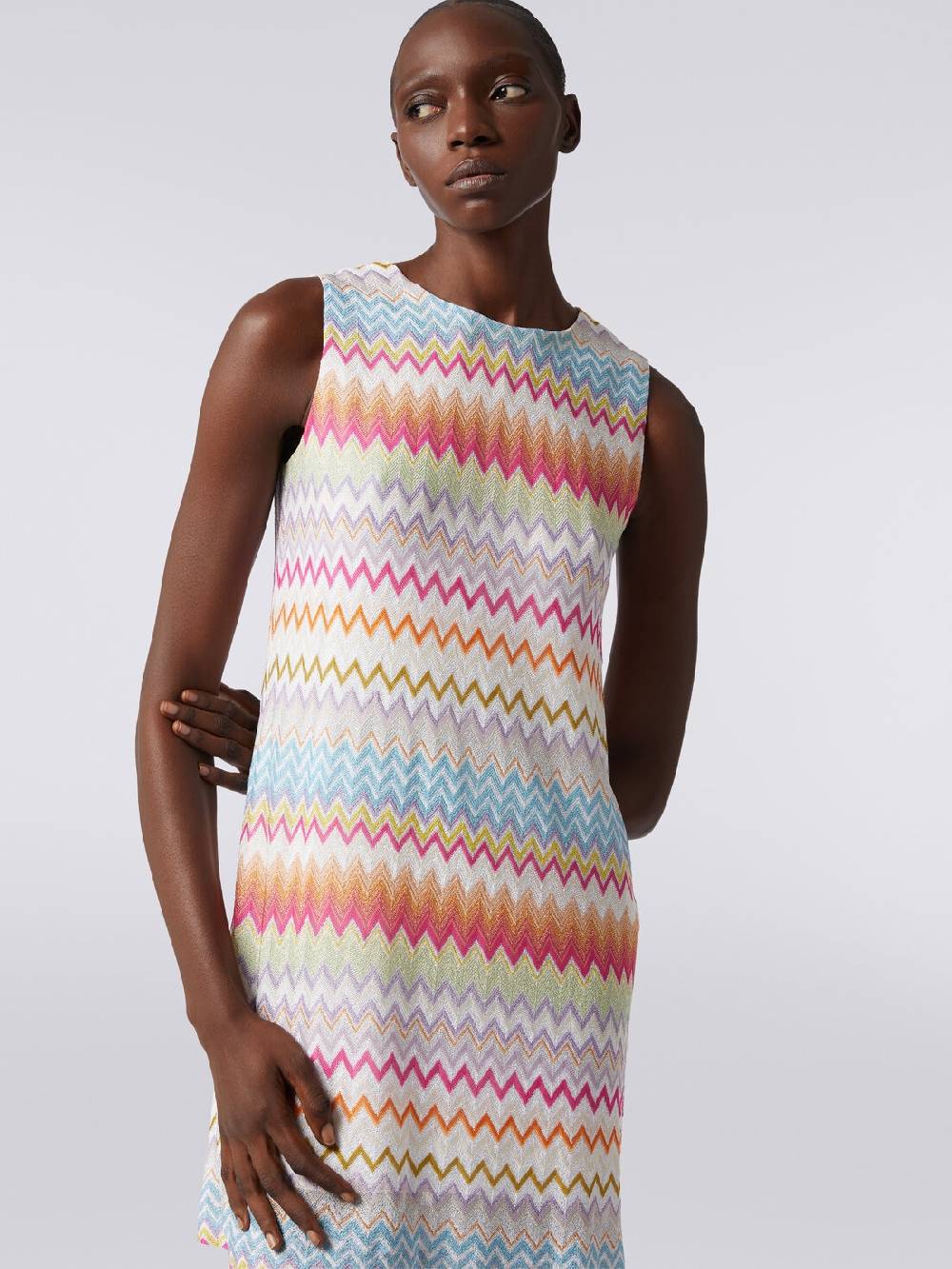 Missoni Abito a sacchetto in viscosa zig zag con lurex Promozione