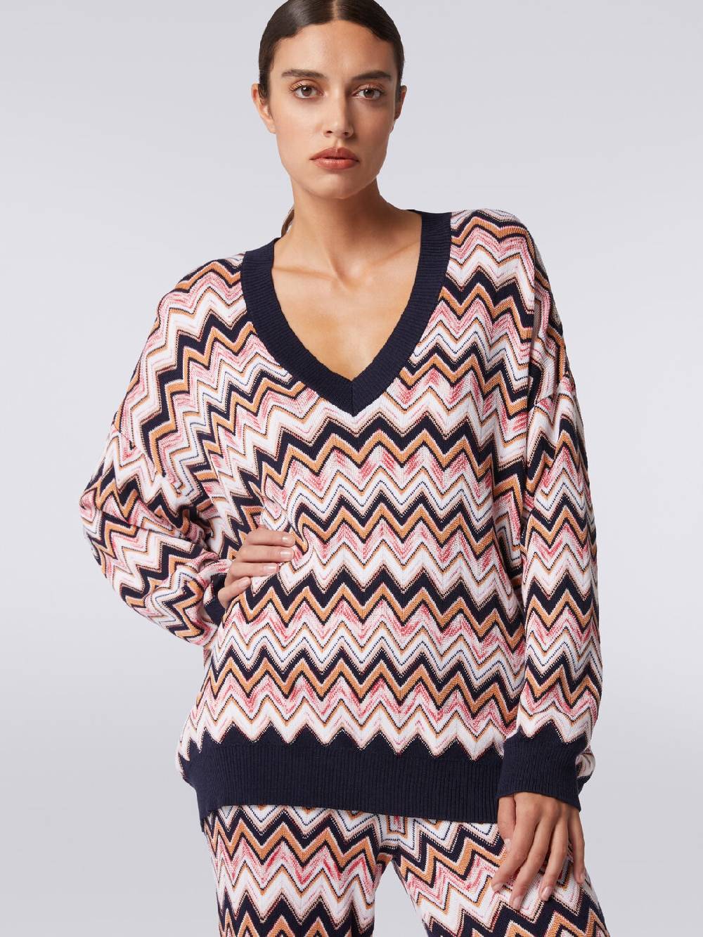 Missoni Maglia oversize zig zag con profili a contrasto Spedizione Gratuita