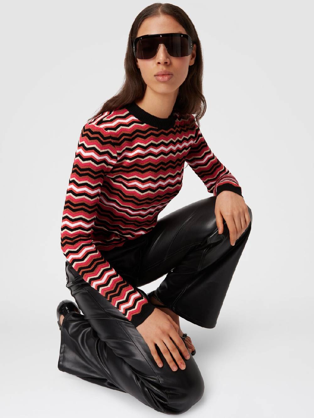 Missoni Pullover girocollo in cotone e viscosa zig zag Pezzi Unici