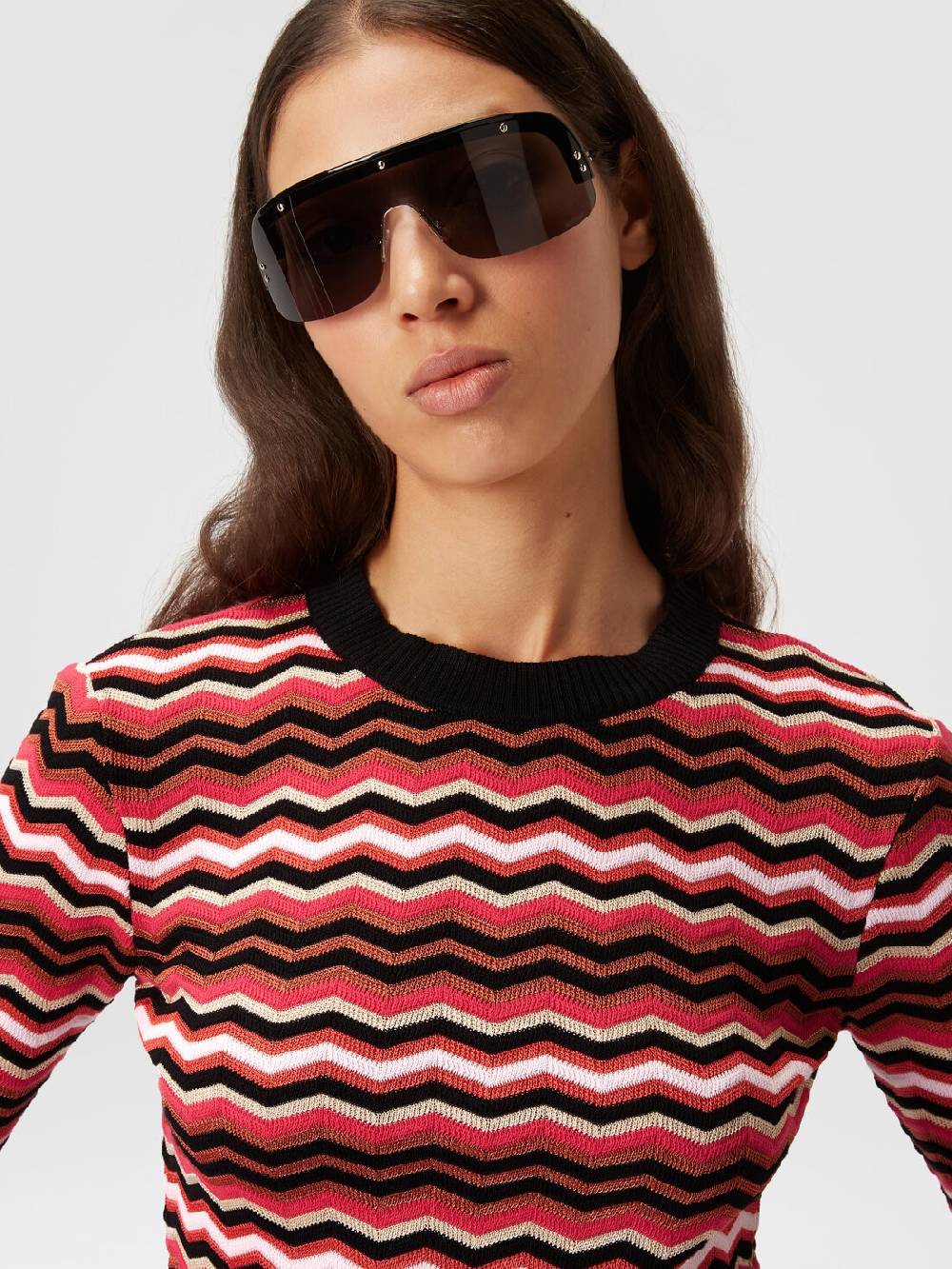 Missoni Pullover girocollo in cotone e viscosa zig zag Pezzi Unici