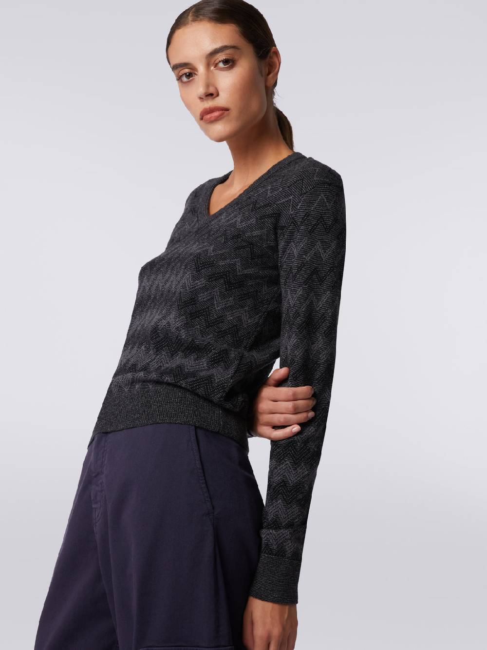 Missoni Pullover con scollo a V in cachemire con zig zag Negozi Online