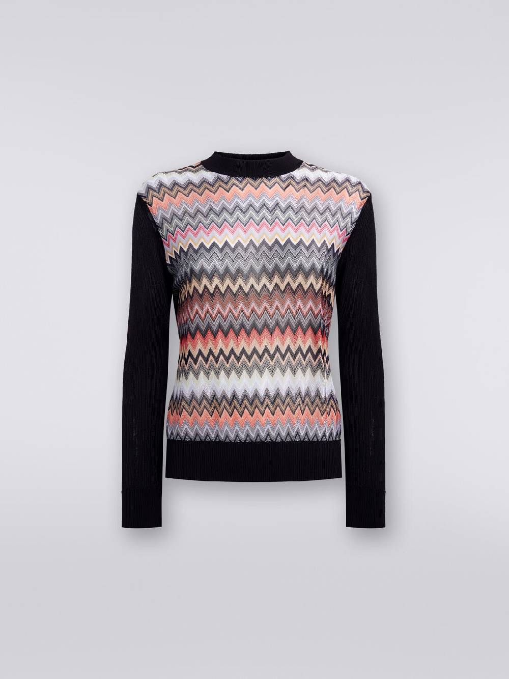 Missoni Pullover girocollo in viscosa zig zag Acquista Ora