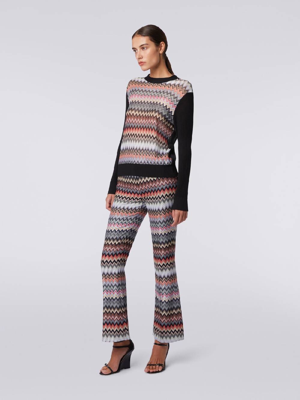 Missoni Pullover girocollo in viscosa zig zag Acquista Ora