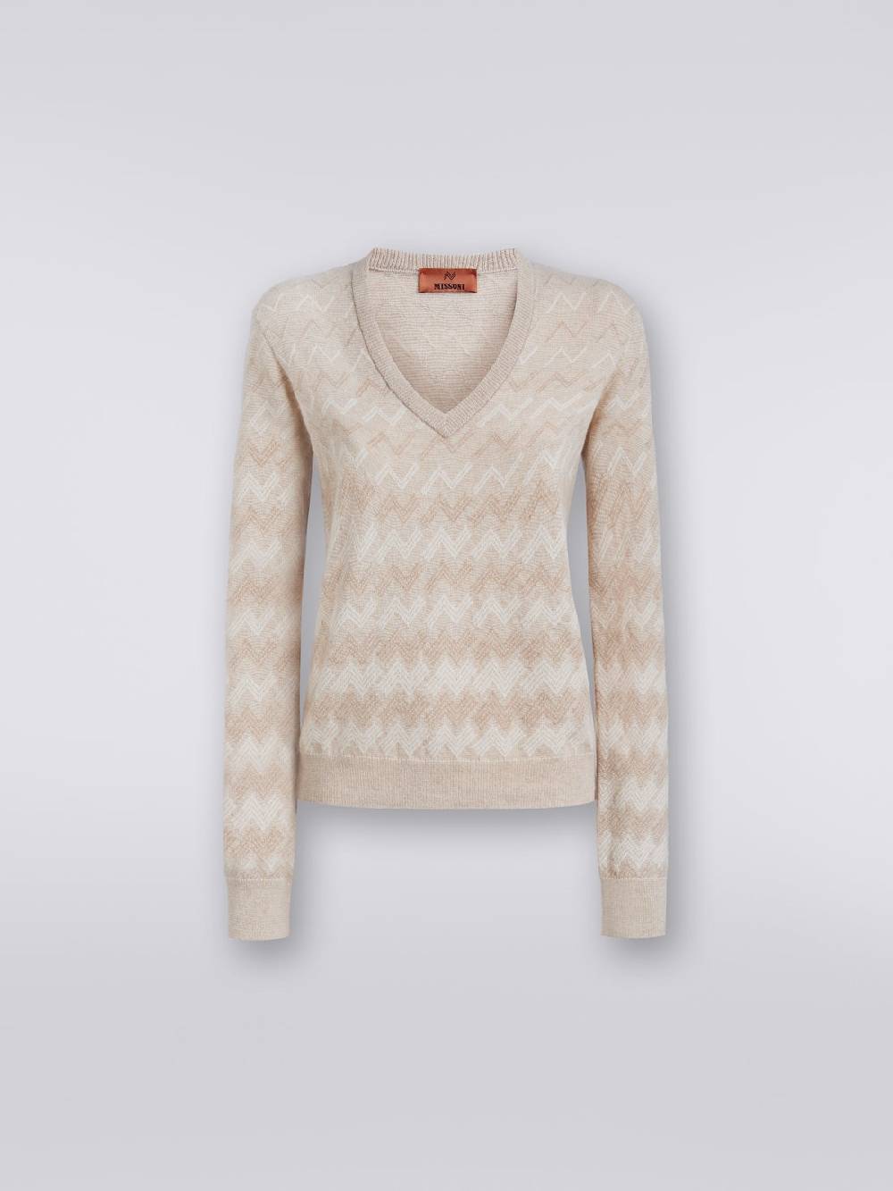 Missoni Pullover con scollo a V in cachemire con zig zag Consegna Veloce