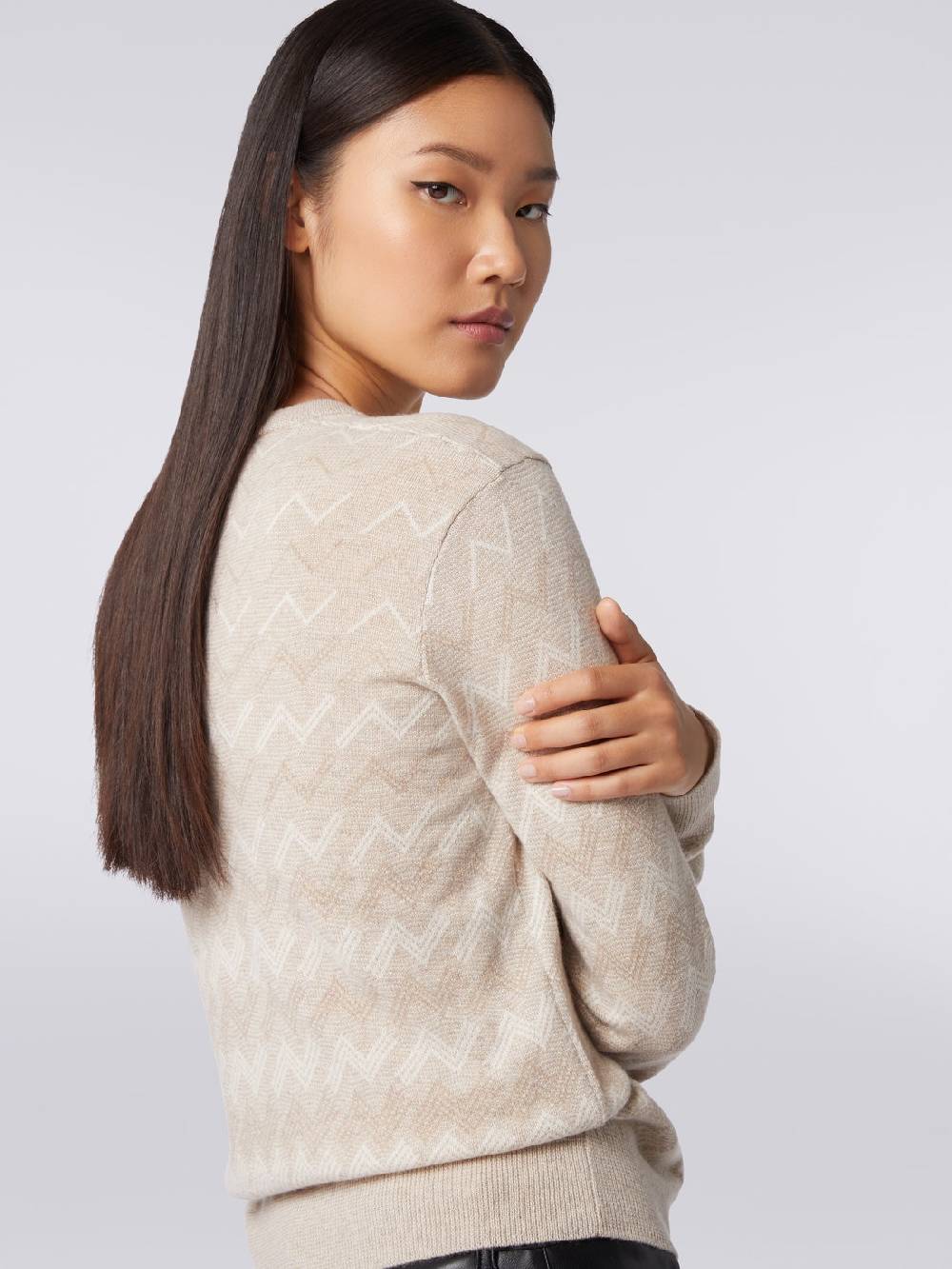 Missoni Pullover con scollo a V in cachemire con zig zag Consegna Veloce
