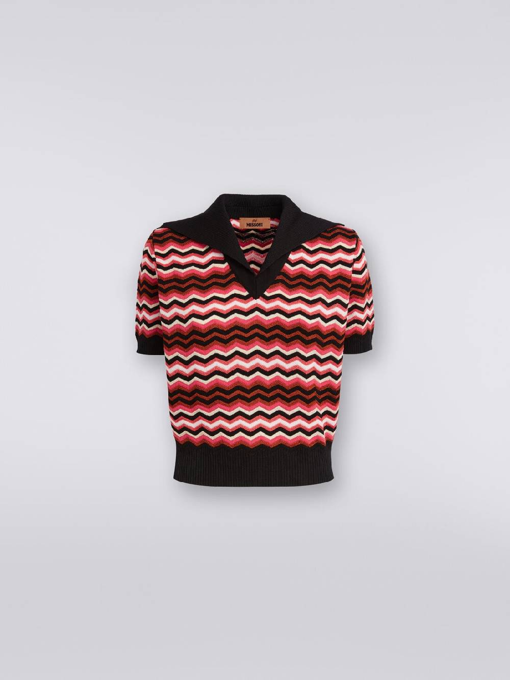 Missoni Maglia a maniche corte chevron con profili a contrasto Fino Al -60%