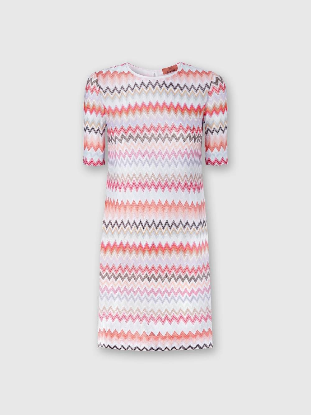 Missoni Abito a maniche corte in cotone e viscosa zig zag Prezzo Ridotto