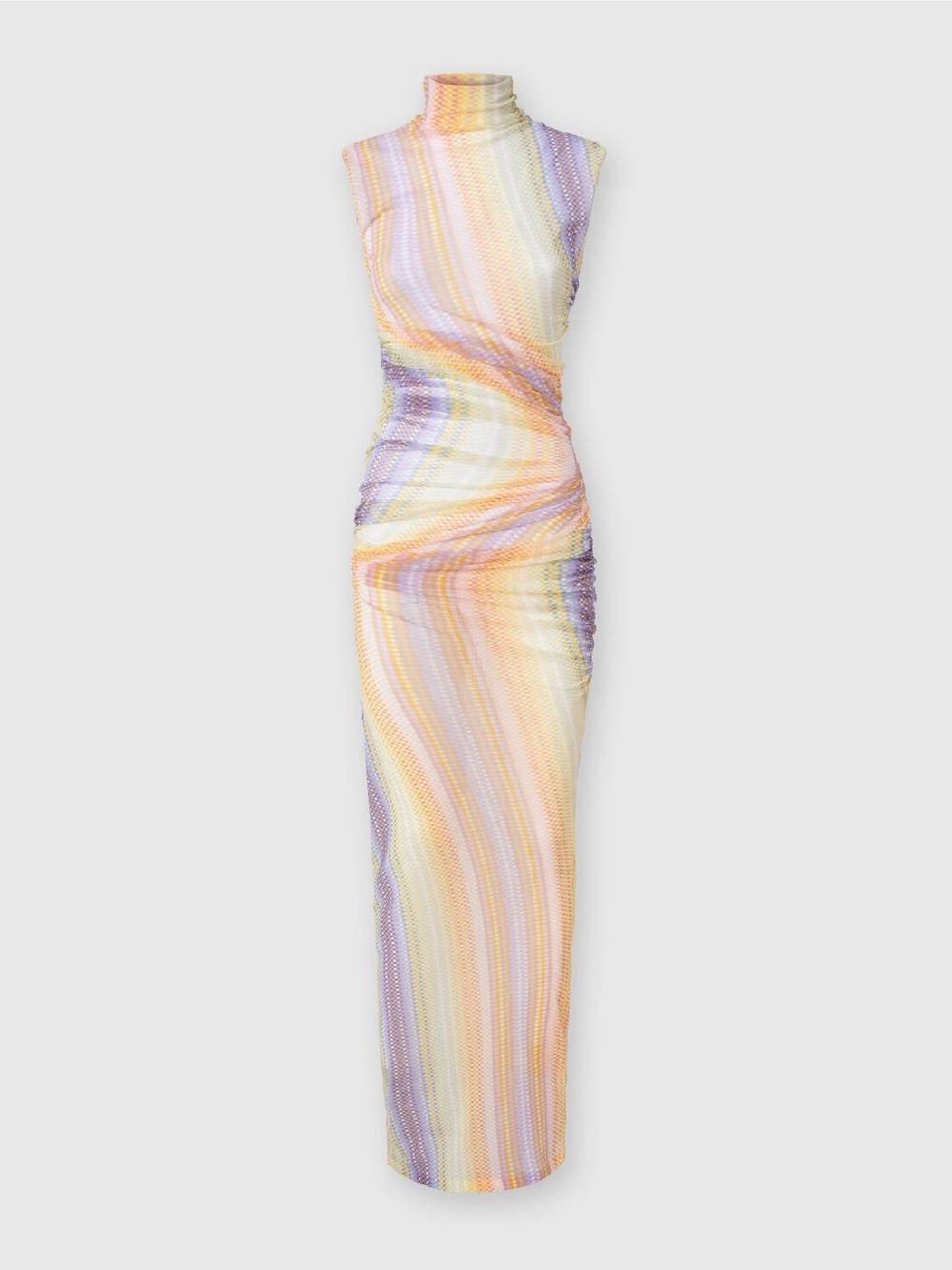 Missoni Abito lungo a collo alto in tulle con arricciature laterali Novità