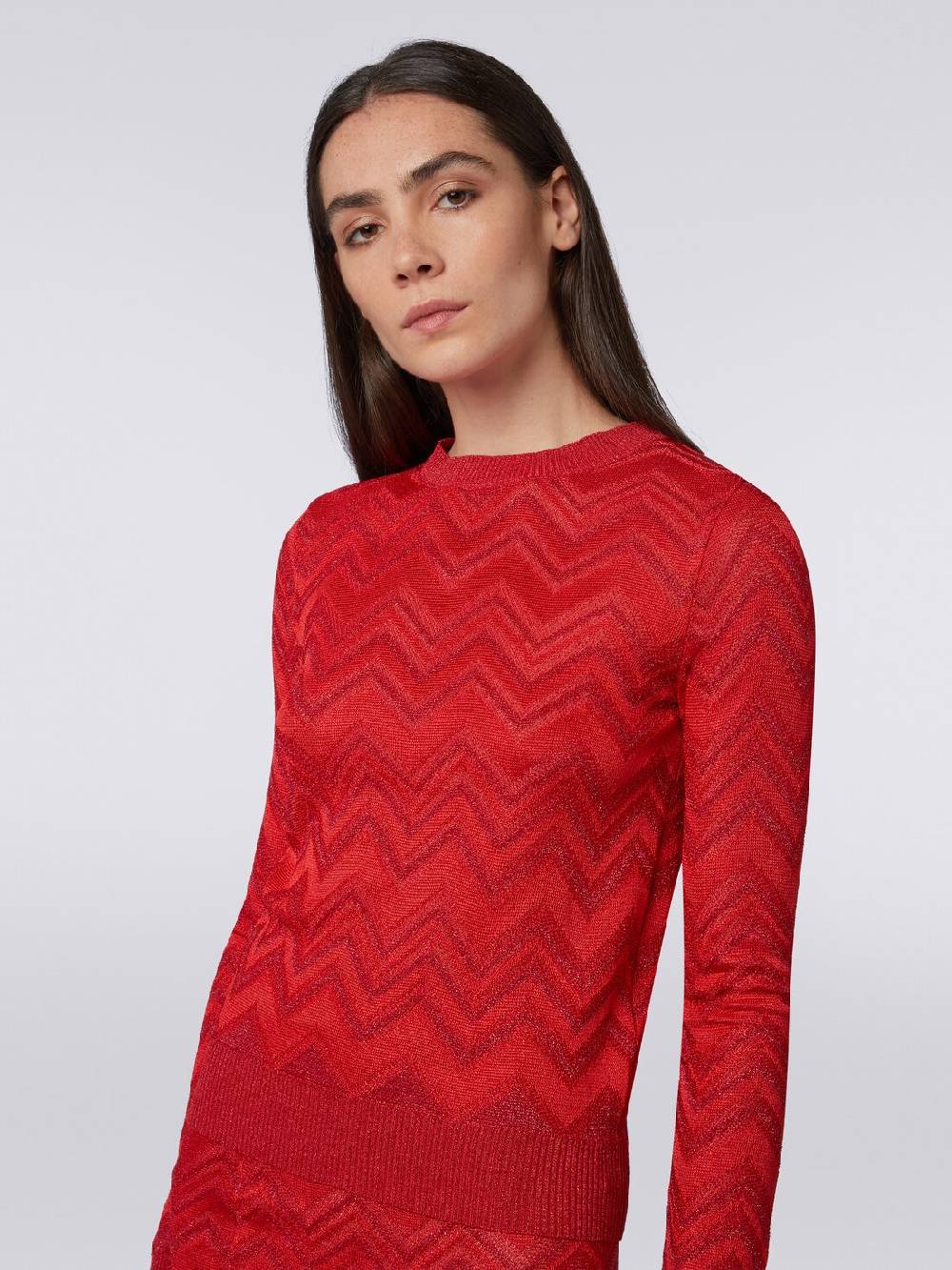 Missoni Maglia girocollo in misto viscosa zig zag con lurex Outlet