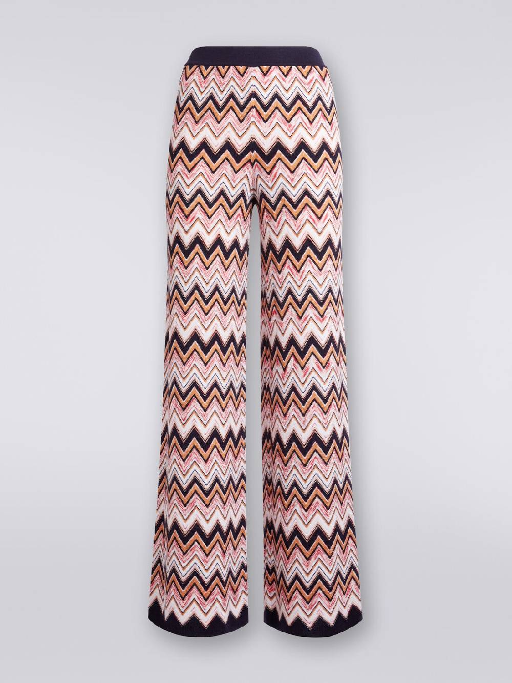 Missoni Pantaloni a palazzo in lana e viscosa chevron Italy