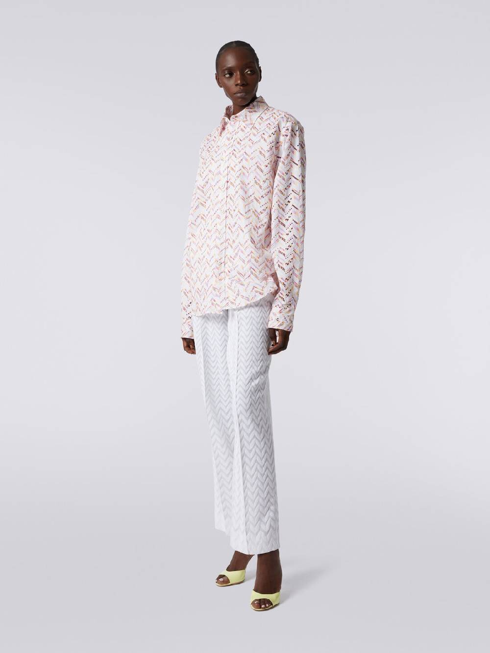Missoni Camicia in popeline di cotone con pizzo sangallo Vendita Calda