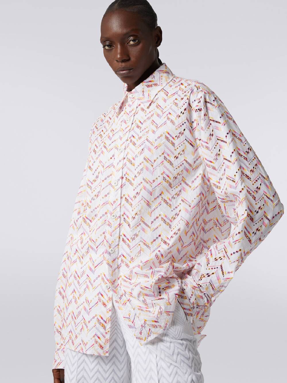 Missoni Camicia in popeline di cotone con pizzo sangallo Vendita Calda