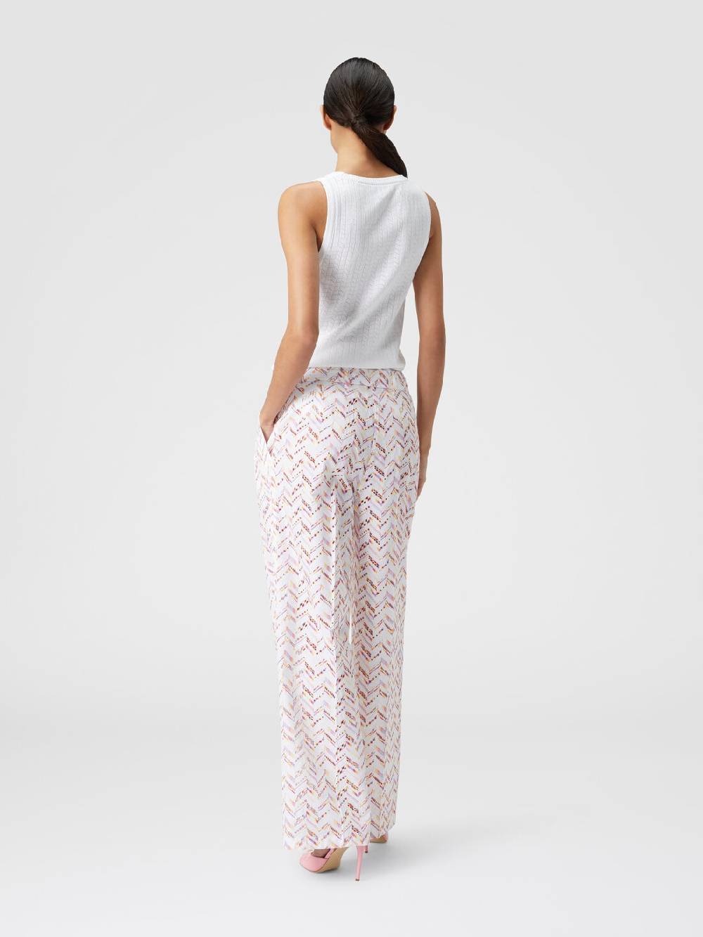 Missoni Pantaloni in popeline di cotone con pizzo sangallo Vendita Economica