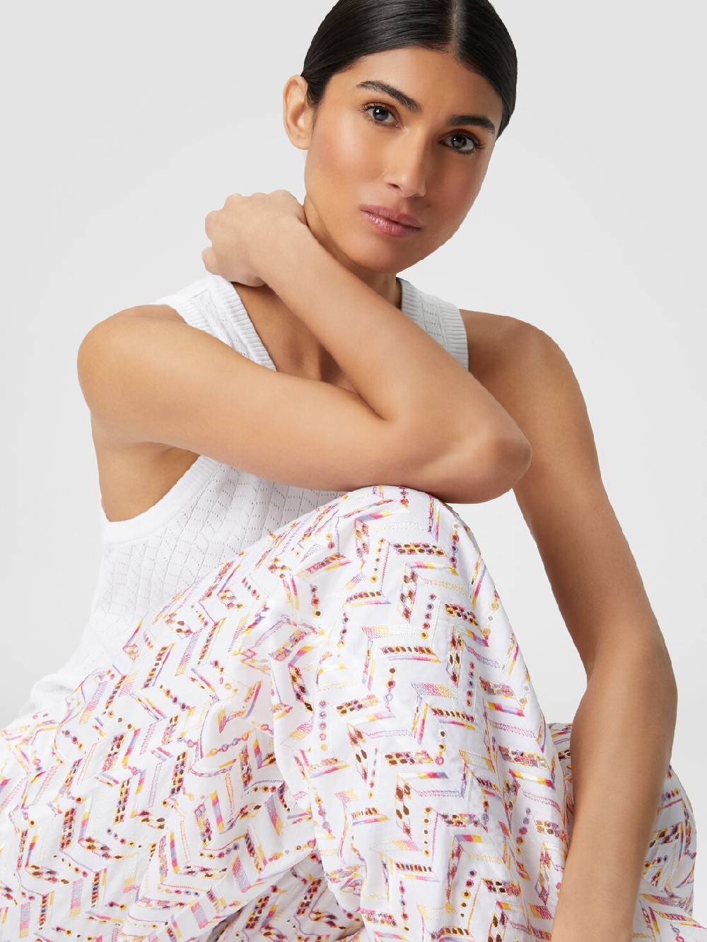 Missoni Pantaloni in popeline di cotone con pizzo sangallo Vendita Economica