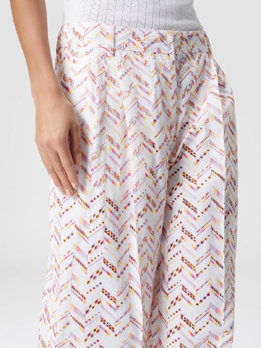 Missoni Pantaloni in popeline di cotone con pizzo sangallo Vendita Economica