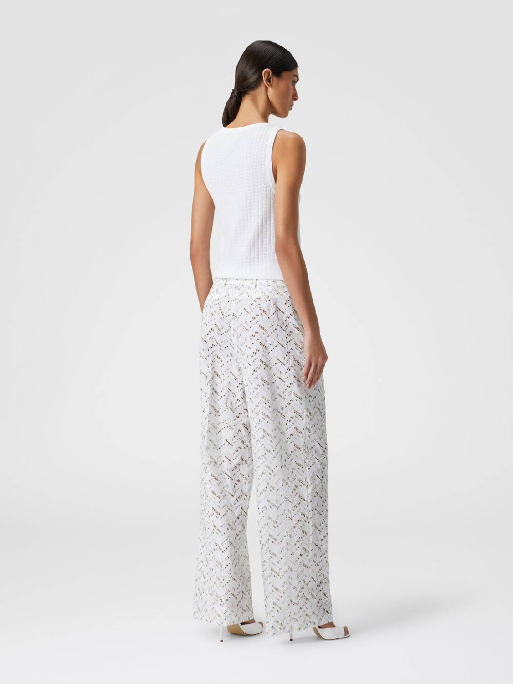 Missoni Pantaloni in popeline di cotone con pizzo sangallo Saldi Di Fabbrica