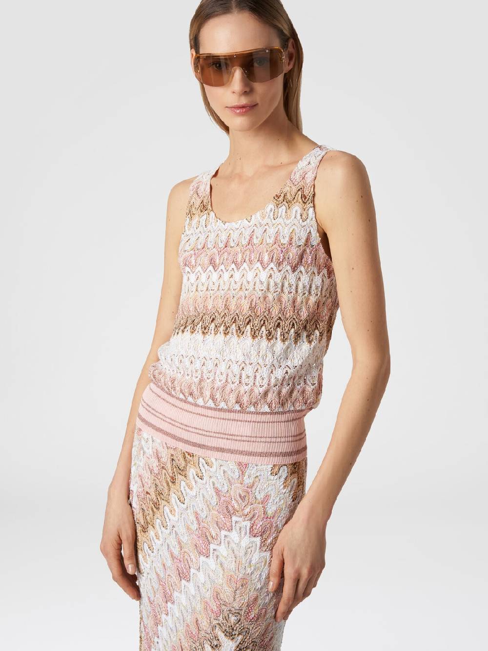 Missoni Canottiera in misto viscosa lamé con motivo a onde I Più Venduti