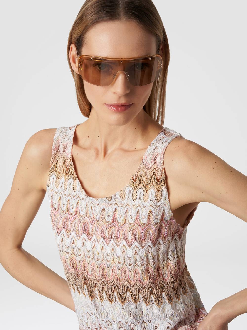 Missoni Canottiera in misto viscosa lamé con motivo a onde I Più Venduti