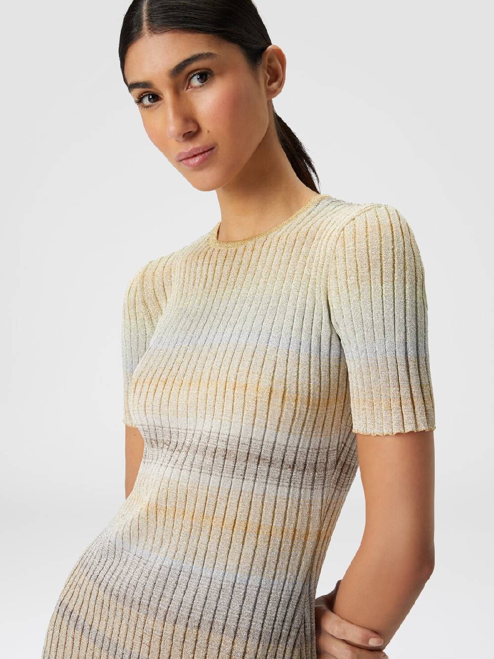 Missoni Mini-abito girocollo a costine con lurex Nuova