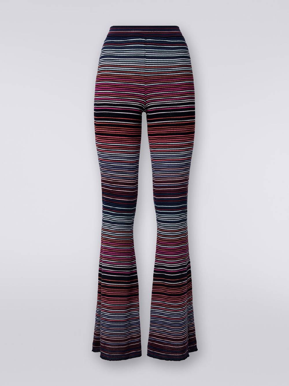 Missoni Pantaloni flare in maglia di cotone e viscosa a righe Moda