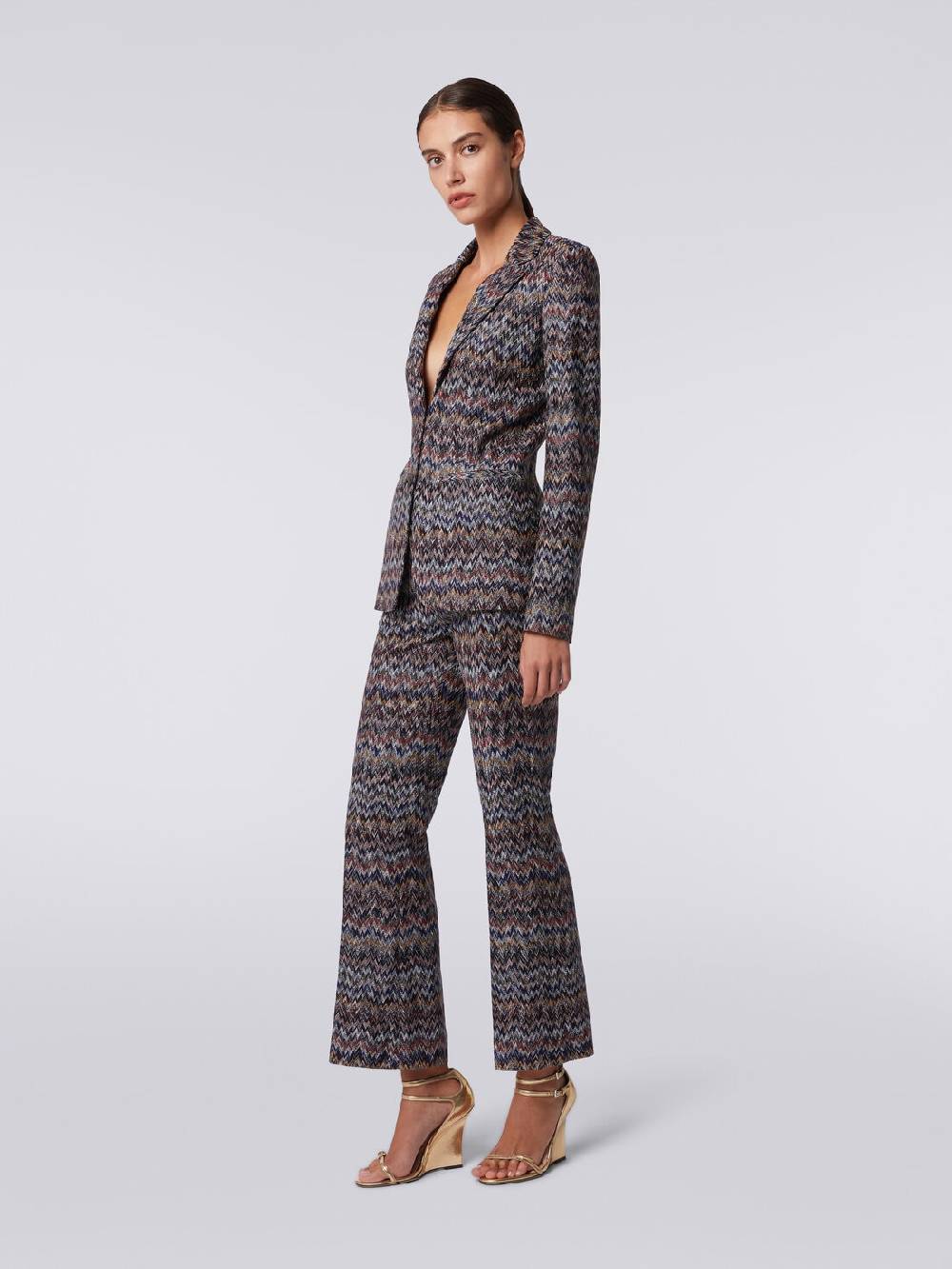 Missoni Pantaloni cropped in misto viscosa lamé zig zag 2025