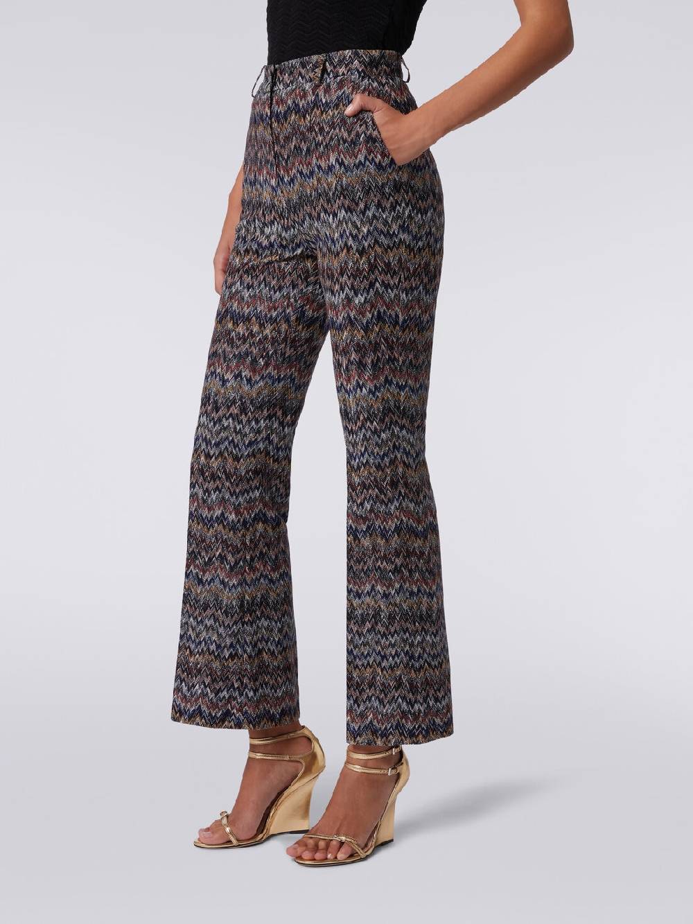Missoni Pantaloni cropped in misto viscosa lamé zig zag 2025