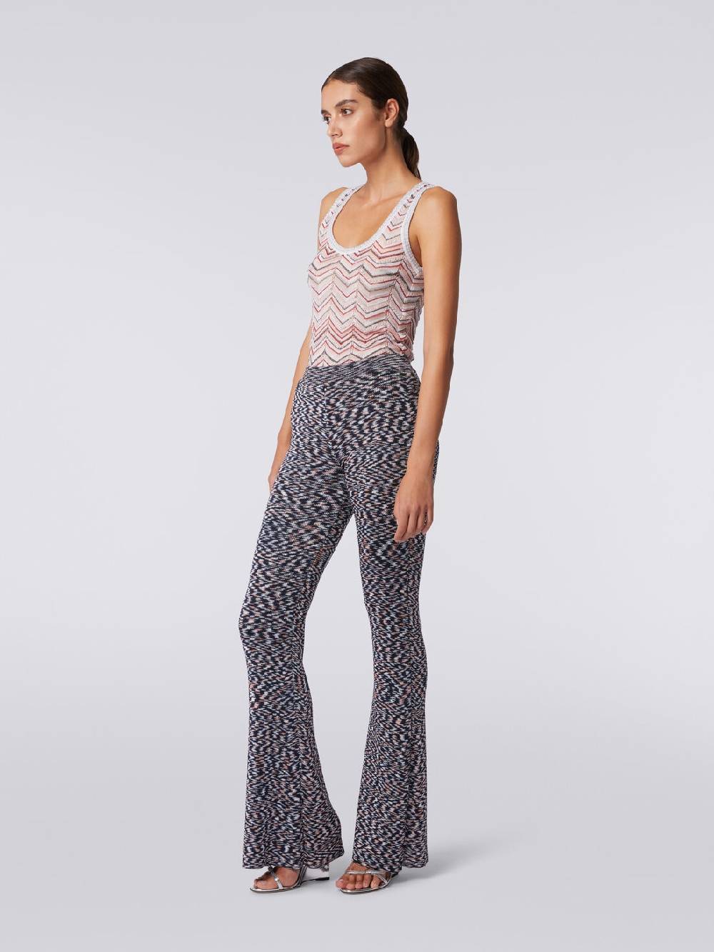 Missoni Pantaloni flare in misto viscosa fiammata Vendita