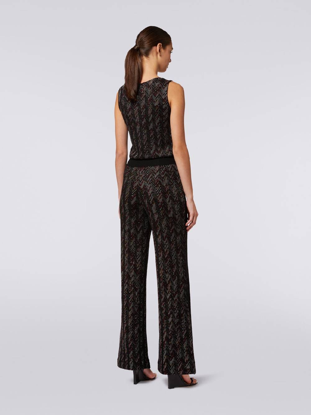 Missoni Pantaloni a palazzo in lana e viscosa zig zag Promozione
