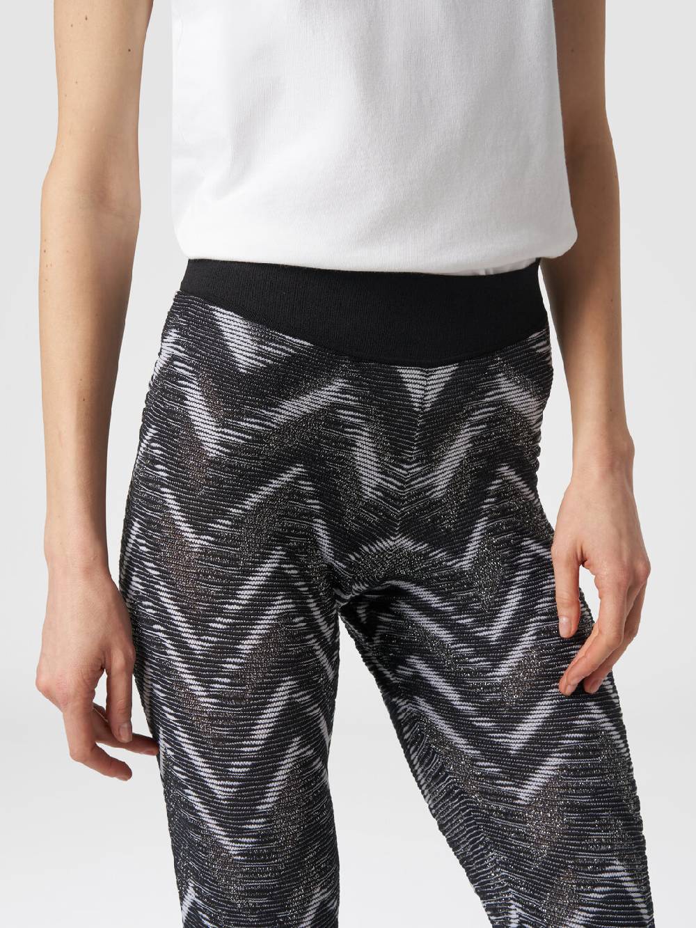 Missoni Leggings in maglia con lurex e logo Pezzi Unici