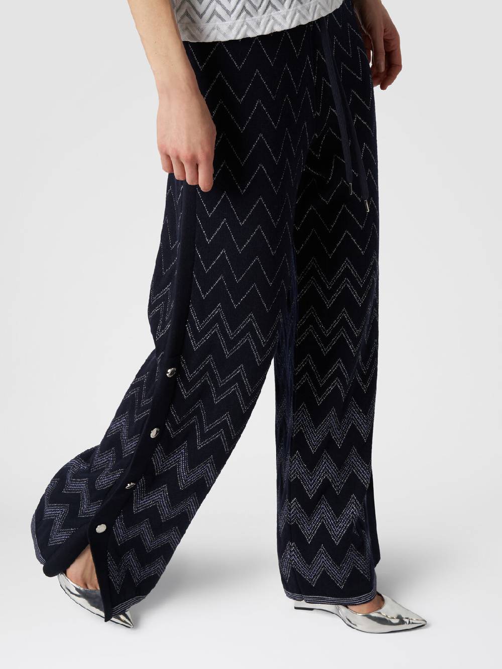 Missoni Joggers in lana e viscosa zig zag con lurex Fino Al -60%