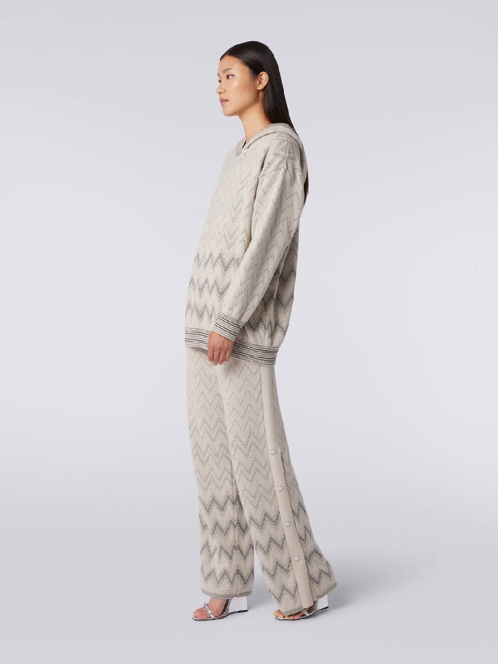 Missoni Joggers in lana e viscosa zig zag con lurex Convenienza