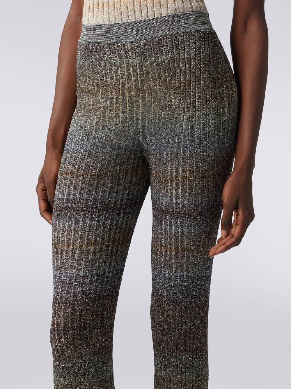 Missoni Pantaloni dritti in viscosa e lurex a costine Presa