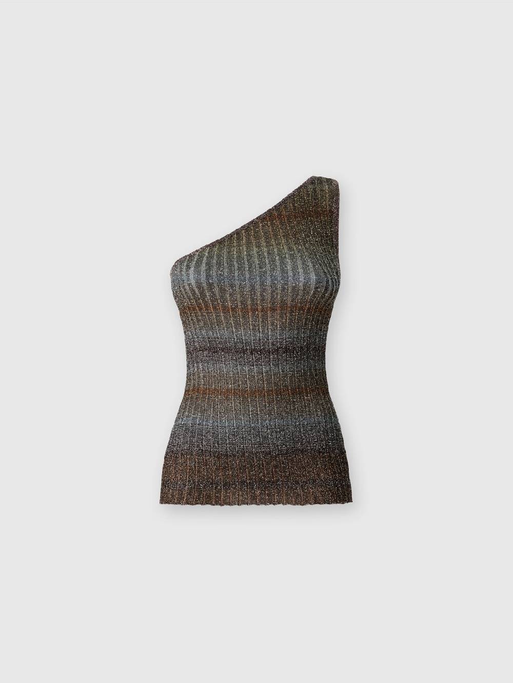 Missoni Top monospalla in viscosa lamé a costine Sconto