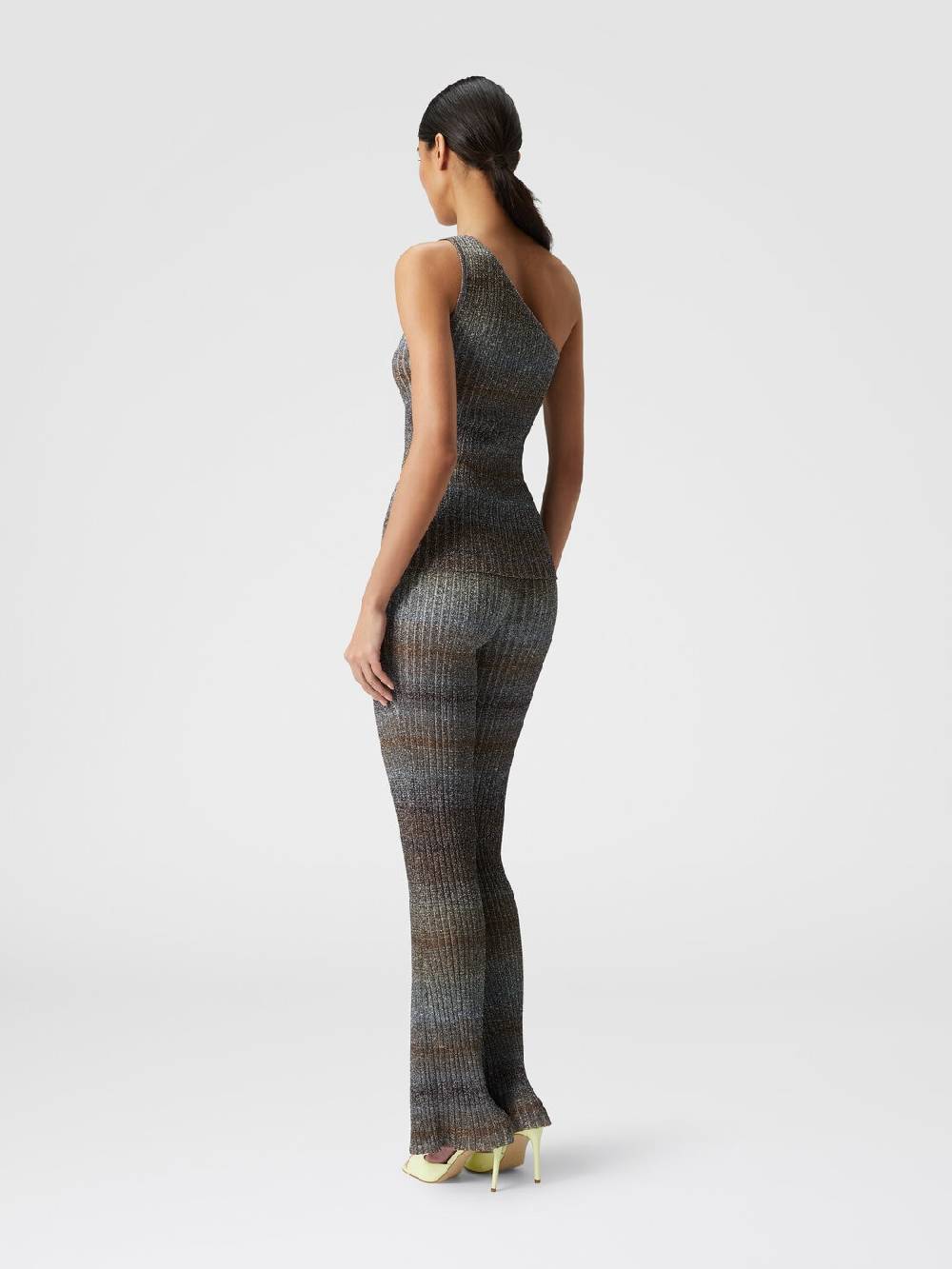 Missoni Top monospalla in viscosa lamé a costine Sconto