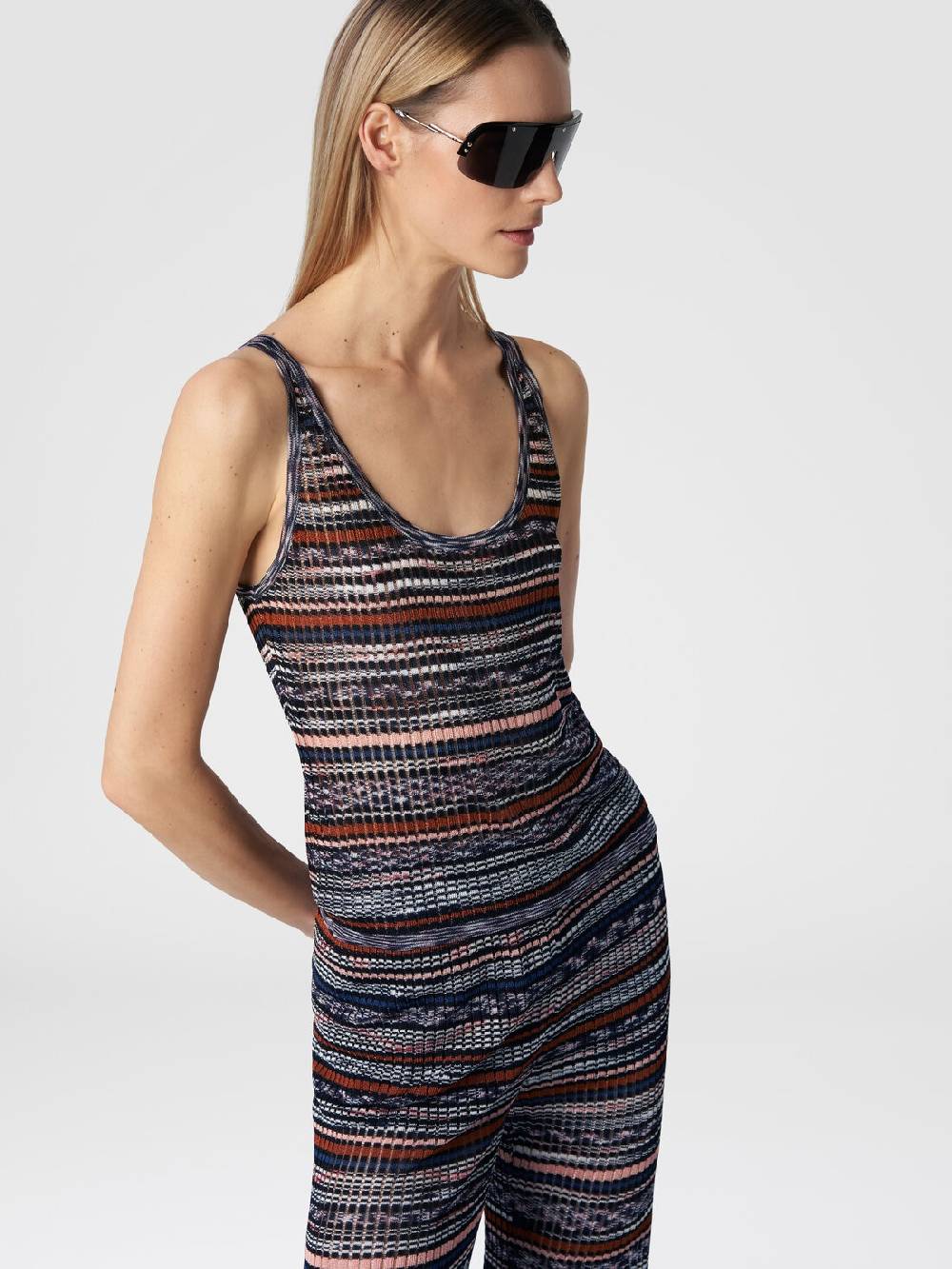 Missoni Canottiera in viscosa a costine fiammata Economico