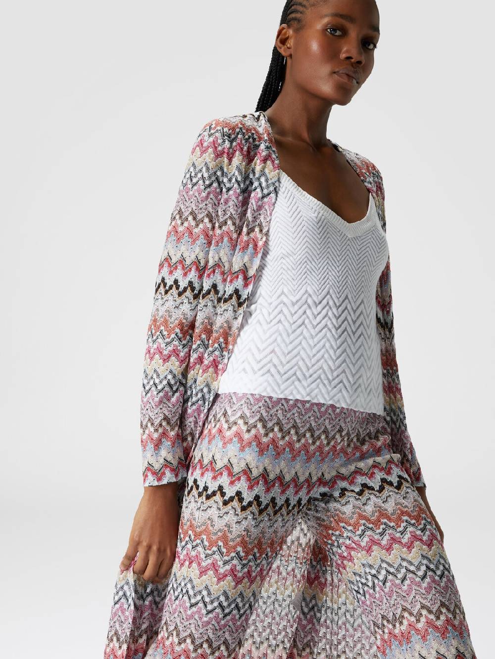 Missoni Pantaloni flare in misto viscosa lamé zig zag Outlet