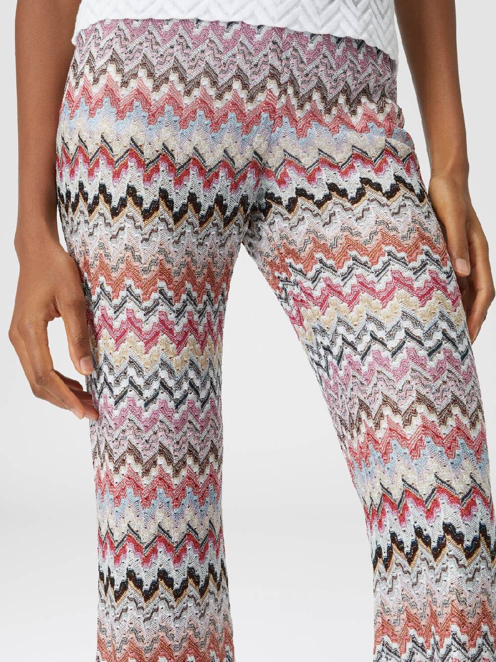 Missoni Pantaloni flare in misto viscosa lamé zig zag Outlet