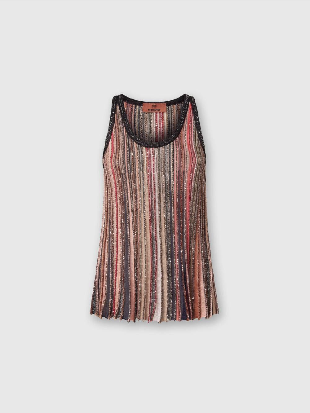 Missoni Canottiera in maglia a righe verticali con paillettes Saldi