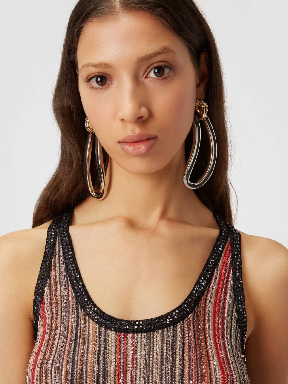 Missoni Canottiera in maglia a righe verticali con paillettes Saldi