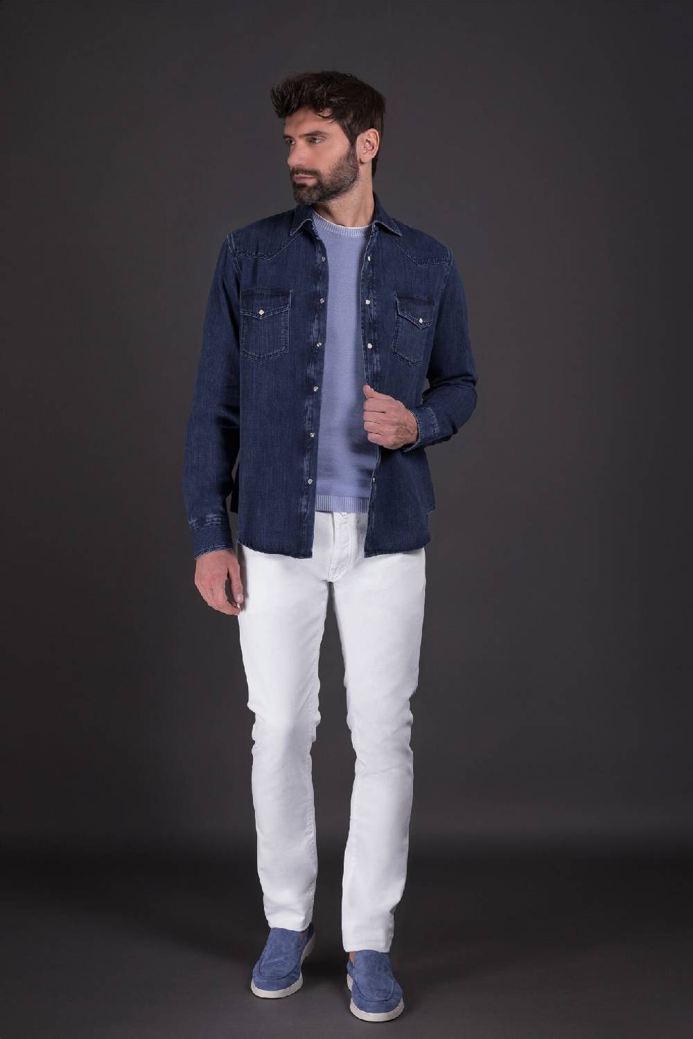 Moorer Camicie LARRIE-32 LIGHT DENIM Affare Del Giorno