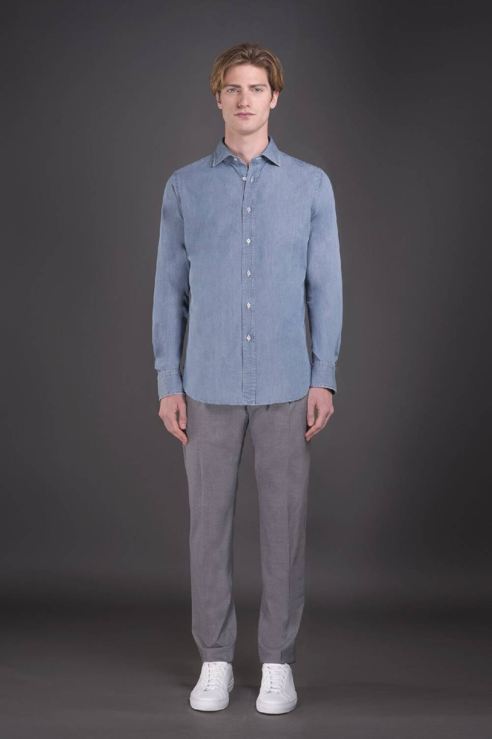 Moorer Camicie HAROLD-65 LIGHT DENIM Offerte